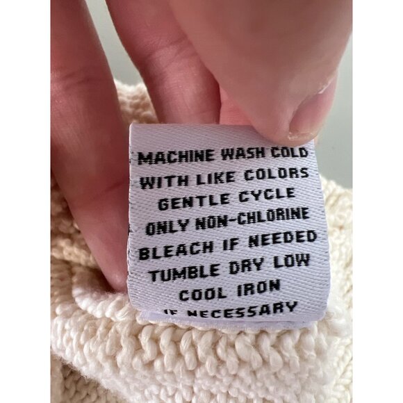 525 America Sweater Size Medium Puff Sleeve Crewneck Pullover Cream Cozy Staple - Picture 6 of 8